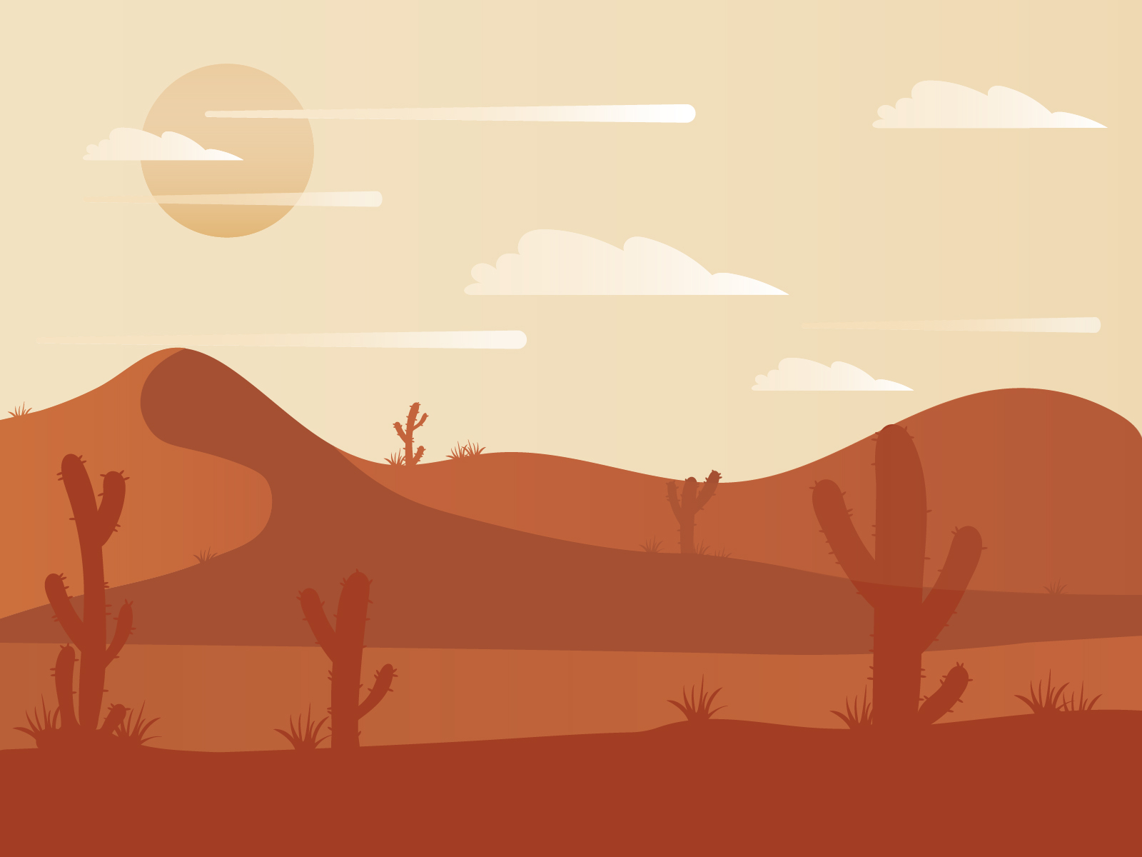 Simple Sahara Illustration by Julia on Dribbble
