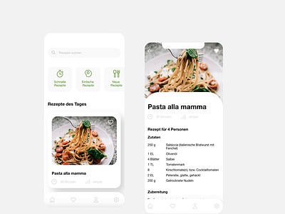 Minimalistic chefkoch redesign adobexd app recipies cook cooking cooking app design digital interface neuland prototyping recipies ui ui design ui ux ui ux designer uidesign uiux