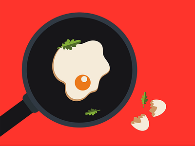 wlan fried egg animation computer art cooking art cooking illustration design fried egg illustration illustration art illustration design illustration digital illustrations minimalistic simple simple animation vector vector illustration