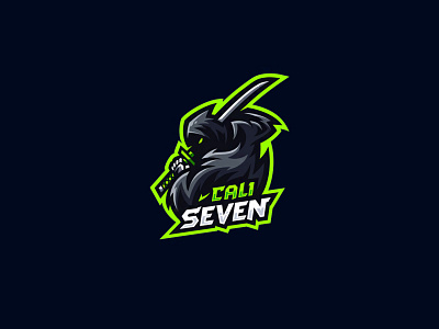 Cali Seven Mascot Logo branding design icon illustration illustrator logo ninja seven sword vector