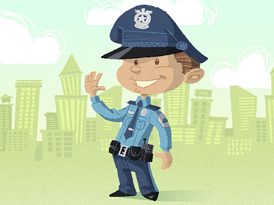Officer Aidan character childrens illustration