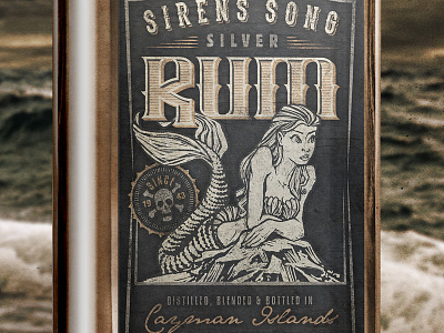 Sirens Song Silver Rum label liquor packaging spirits typography