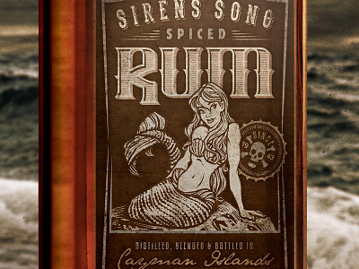 Sirens Song Spiced Rum label liquor packaging spirits typography