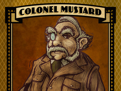 Colonel Mustard character game illustration retro