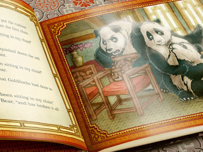 Chinese Goldilocks book fairy tale illustration story