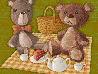 Teddy Bear's Picnic children illustration toy