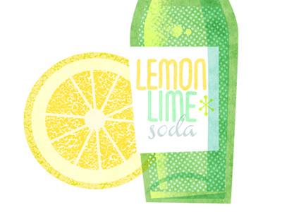 Lemon Lime Soda fruit illustration soda