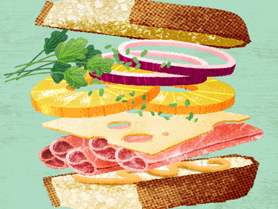Maui Luau Sandwich food illustration