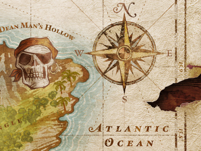 Ghost Head Cove Map detail — Compass illustration map typography