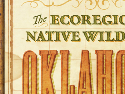 Oklahoma map type illustration typography