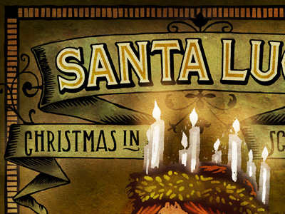 Santa Lucia illustration typography