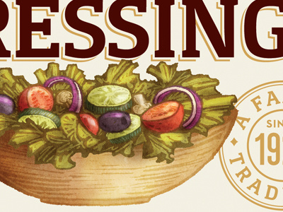 Dressing illustration packaging typography