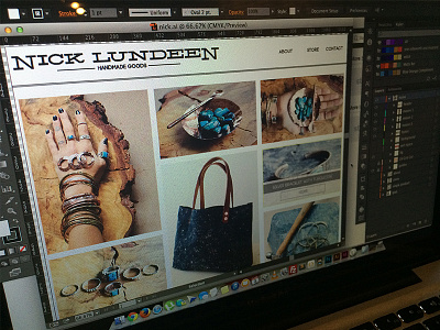 nicklundeen.com handmade jeweler local webdesign