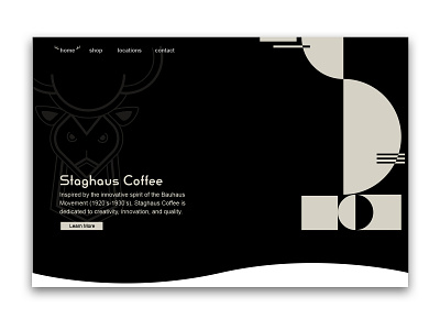 Staghaus Coffee Website adobe illustrator bauhaus bauhaus school of design branding coffee coffee shop deer deer logo european flatdesign graphicdesign minimalism packaging ui ux website website concept website design