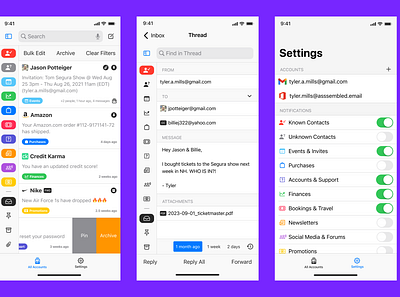 Email powered by AI (iOS) app email figma ios mobile mobile app swiftui