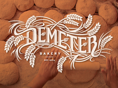 Demeter Bakery: Illustrated Wordmark classic custom demeter illustration logo type typography wordmark