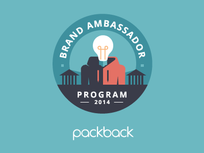 Packback Brand Ambassador Program 2014 badge color flat logo packback