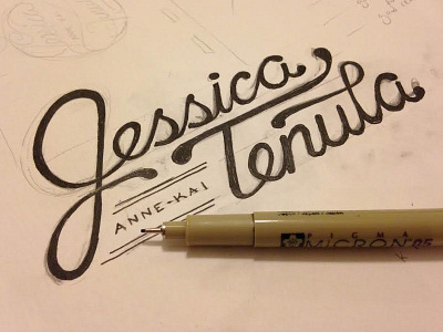 Name sketch for new portfolio site cursive hand lettering name pen script wordmark