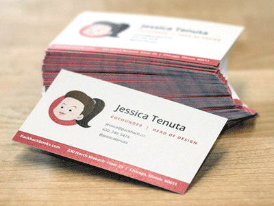 My new Packback cards business cards colorful illustration packback