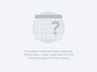 You haven't select a date range yet calendar dashboard date default message no entry ui