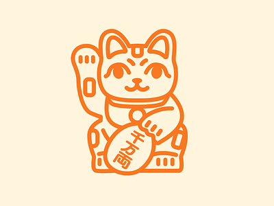 Maneki Neko Lineal Illustration adobe illustrator cat design flat icon illsutration illustrator japan maneki neko neko vector vector art vector illustration
