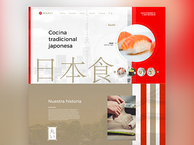 Marui Web adobe xd brand branding design japan japanese japanese food marui sushi sushi roll traditional ui ux web web design website
