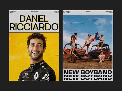 Daniel Ricciardo (posters) daniel ricciardo graphic design poster racing redesign typogaphy ui design ux ui ux design web design website design