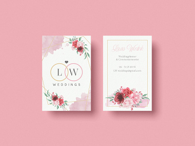 Business card design for a wedding planner branding business card business card design design elegant floral floral design illustration logo logo design wedding wedding planner