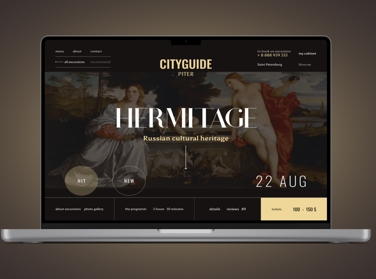 HERMITAGE cityguide homepage design by Daniela on Dribbble