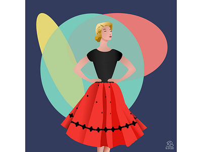 50’s skirt affinitydesigner illustration vector