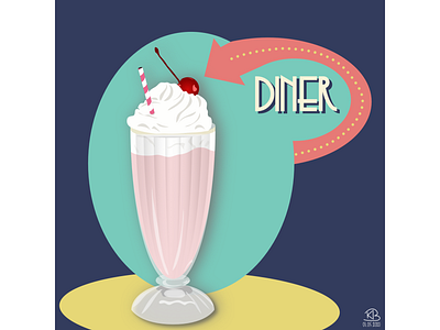 50’s milkshake affinitydesigner illustration vector