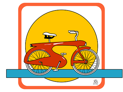 60’s bicycle affinitydesigner illustration vector