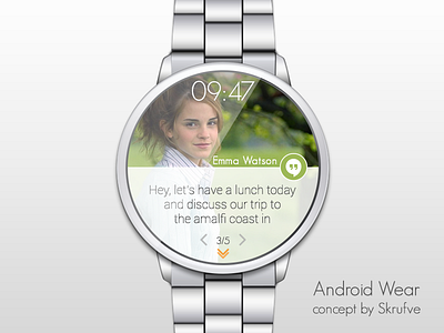 Android Wear Concept android android wear concept minimalistic notification smartwatch ui