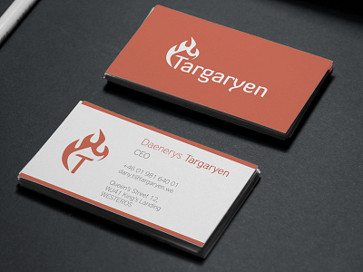 Daenerys Targaryen - Business card (rebranded house) business card concept game of thrones logotype mockup rebranding targaryen