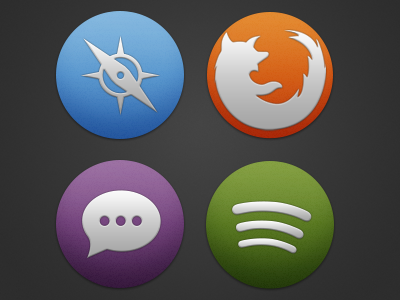 Round Icon Set for OS X adium firefox iconset osx safari spotify