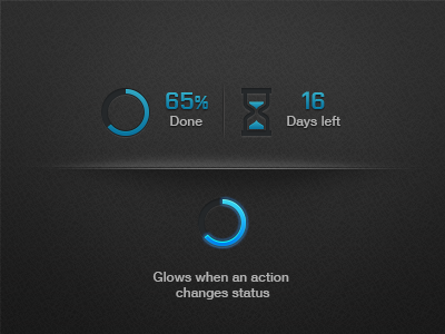 Progress Widgets countdown dark dashboard glow glyph infographic minimalistic progress progress bar ui widget