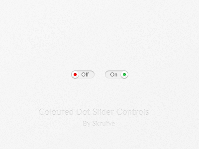 Coloured Dot Slider Controls button interface light slider switch ui white