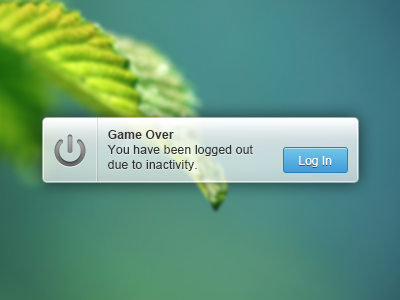 Logged Out light log out notification semi transparent transparent ui