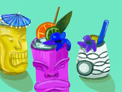 Tiki design digital illustration