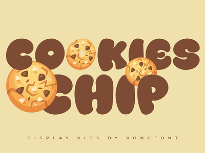 Cookies Chip Cute Font cartoon