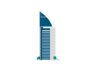Antel Tower building flat vector