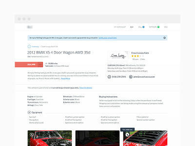 Car profile ecommerce flat profile ui webdesign