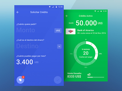 Bank app exploration android app bank credit flat material ui ux