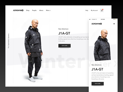 Acronym Redesign Exploration dark design fashion homescreen interface redesign tech ui ux webdesign website