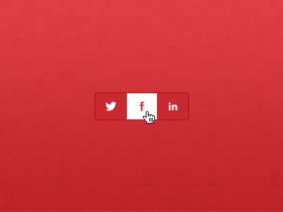 Simple social buttons facebook gradient header linkedin over pattern red social square twitter ui website white