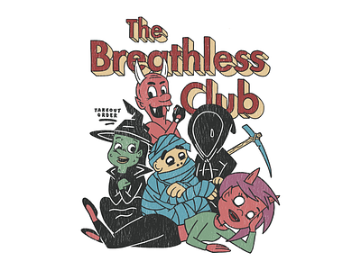 The Breathless Club character design demon devil grim reaper illustration lowbrow lowbrowart mummy procreate the breakfast club witch