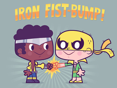Iron Fist Bump cartoon comics illustration marvel superhero