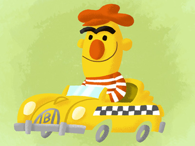 Bert's Adventure burt car driving sesame street taxi toy