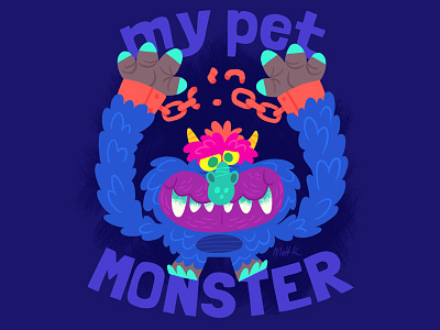 My Pet Monster 80s cartoon illustration monster pet plush toys