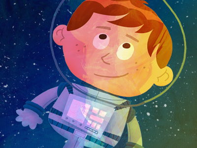 Abraham Lewis - Jr. Spaceman space astronaut boy adventure illustration sci-fi cartoon rocket explorer